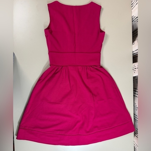 Diane Von Furstenberg Womens V-Neck Fit & Flare Dress Barbiecore Pink Women’s 2 - Picture 14 of 15